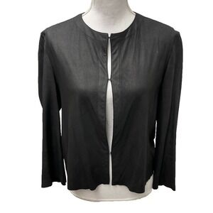 Drome Leather Lightweight Jacket Top Womens Medium Career 3/4 Sleeve Boxy‎